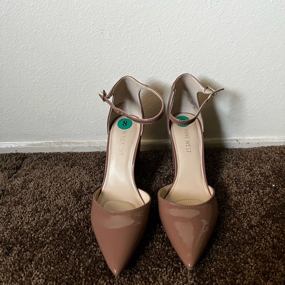 Nine West Women's Tan Ankle Strap Heels